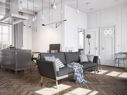 Российский архитектор Денис Красиков (Denis Krasikov) создал интерьер с элементами скандинавского стиля для уютной квартиры в Мурманске.