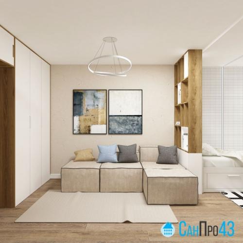 Разработали дизайн - проект отдельных помещений общей площадью 36 кв. 09