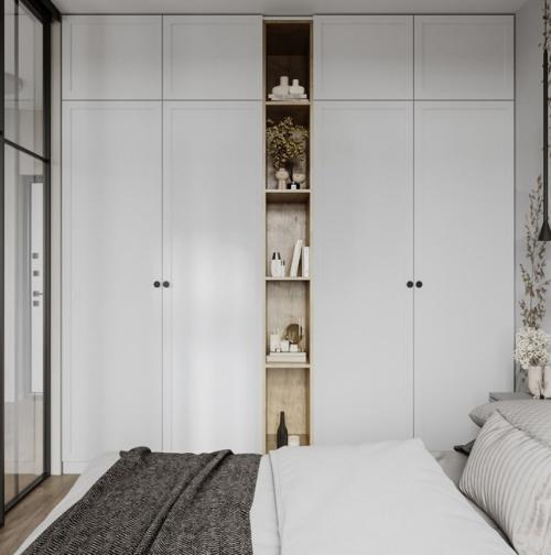 Проект квартиры площадью 40 квадратных метров, разработанный для современной девушки, - это уютное и элегантное пространство. 05