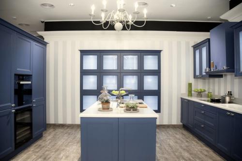 Благородный синий цвет в интерьере. 05