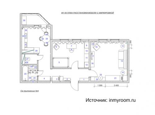 Двухкомнатная квартира, где живет семейная пара с ребенком. 09