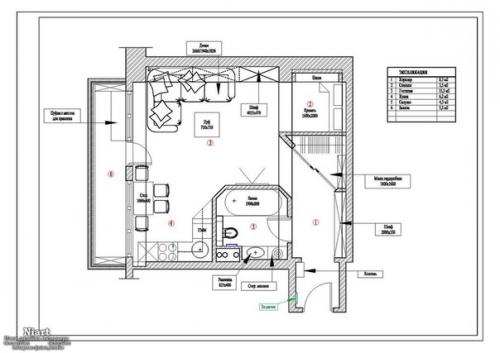 Дизайн интерьера однокомнатной квартиры - студии в Москве. 09