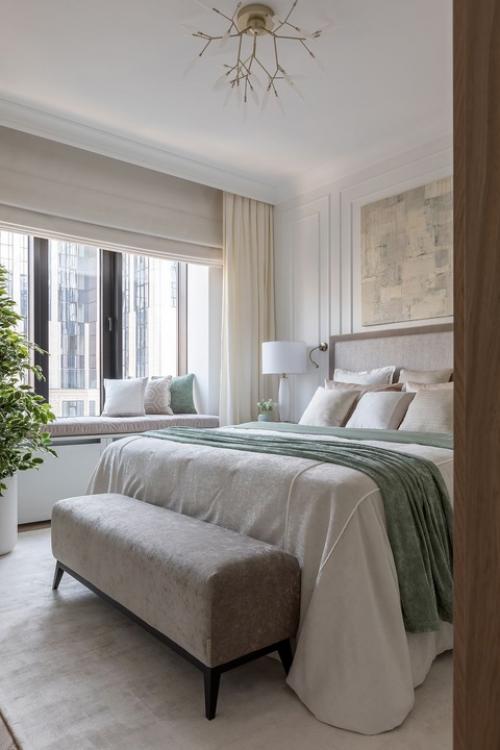 Реализованный интерьер светлой квартиры в стиле американской классики в Москве. 03