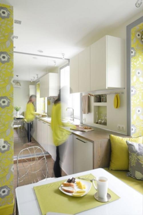 Солнечный, весенний интерьер однокомнатной квартиры в старом жилфонде, площадь которой всего 23 кв. 01