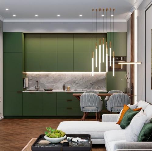 Интерьер квартиры. Заказчикам хотелось получить яркий, статусный и уютный интерьер. 01