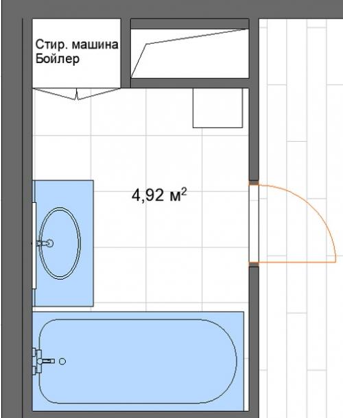 Проект ванной комнаты 4, 9 кв. 04