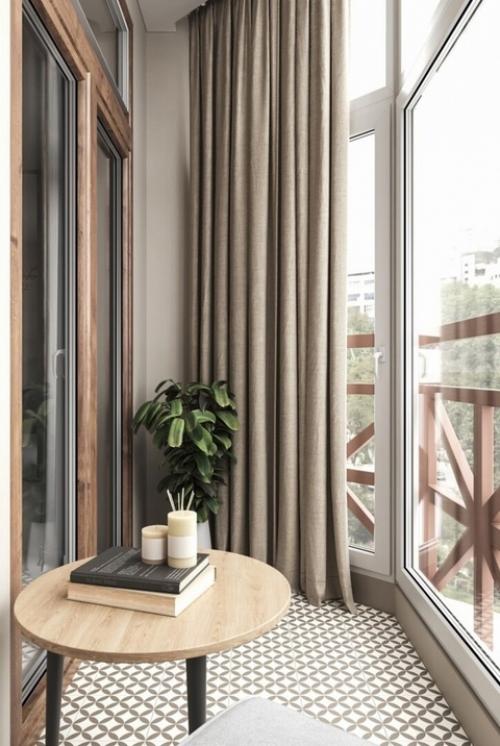 Проект квартиры площадью 40 квадратных метров, разработанный для современной девушки, - это уютное и элегантное пространство. 06