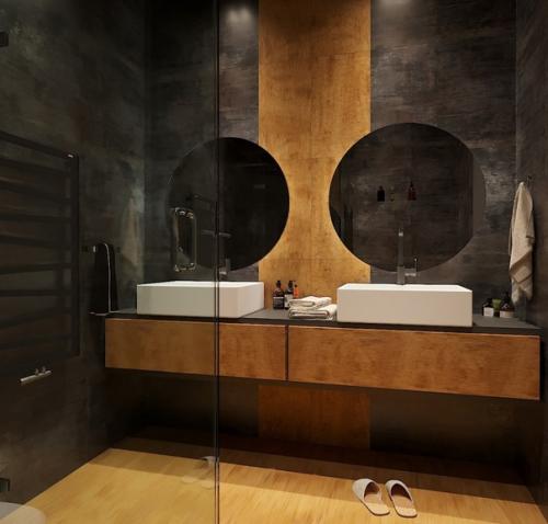 Два лаконичных варианта дизайна ванных комнат. 03