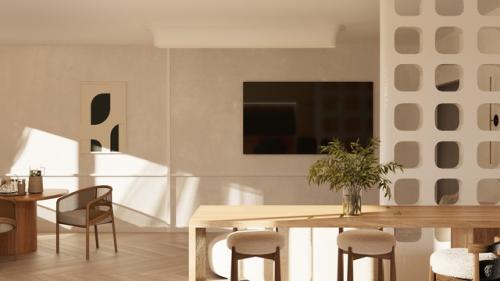 Кухня - гостиная для молодой семьи из трёх человек - 2024. 02