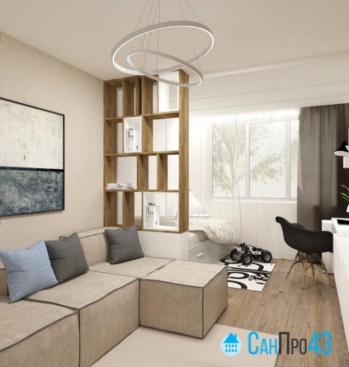 Разработали дизайн - проект отдельных помещений общей площадью 36 кв. 01