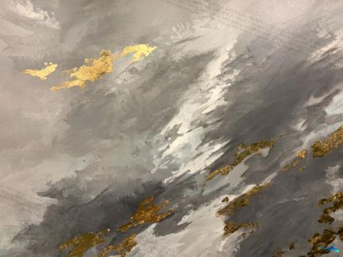 Современное решение для смелых людей абстрактный рисунок на кухонном фартуке, имитация акварельных разводов. 07