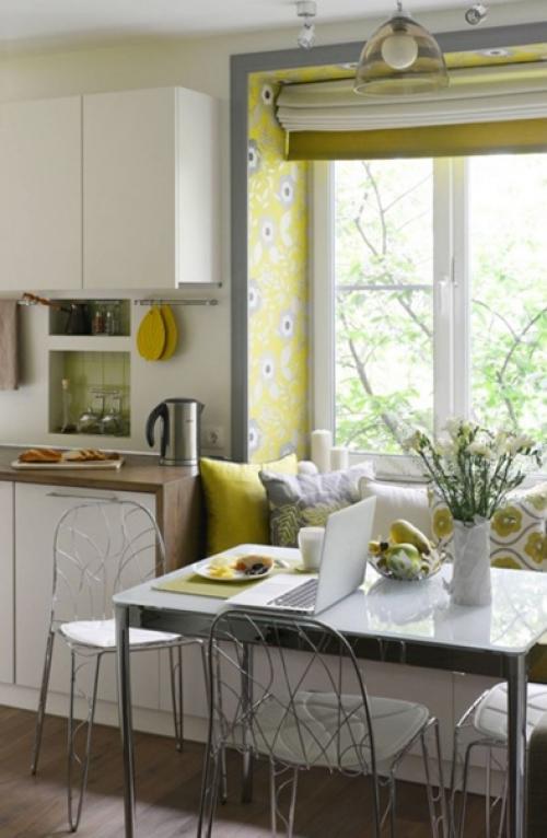 Солнечный, весенний интерьер однокомнатной квартиры в старом жилфонде, площадь которой всего 23 кв. 03