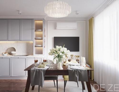 Проект кухни - гостиной 17 кв. 01