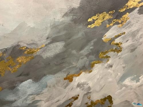 Современное решение для смелых людей абстрактный рисунок на кухонном фартуке, имитация акварельных разводов. 05