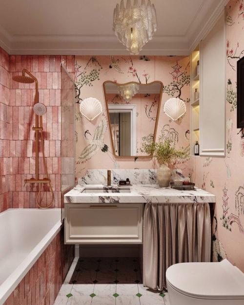 Нежный розовый интерьер в малогабаритке. 08