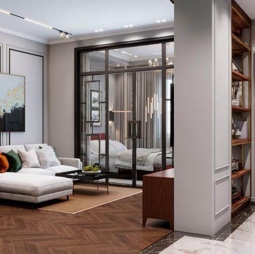 Интерьер квартиры. Заказчикам хотелось получить яркий, статусный и уютный интерьер. 03