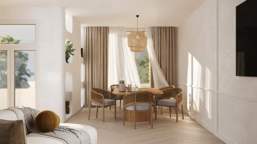 Кухня - гостиная для молодой семьи из трёх человек - 2024. 03