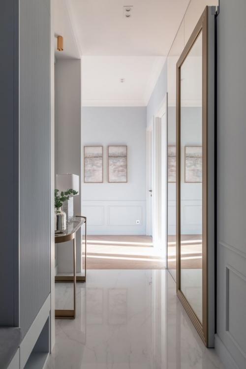 Реализованный интерьер светлой квартиры в стиле американской классики в Москве. 06