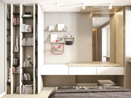 Дизайн спальни.  И конечно же, акцент из модного зеленого цвета. 03