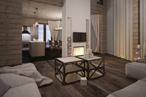 Дизайн интерьера дома в стиле шале. 01