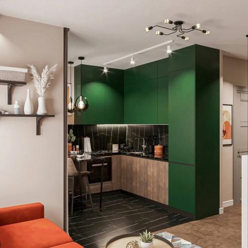 Яркий дизайн квартиры в природных оттенках. 03