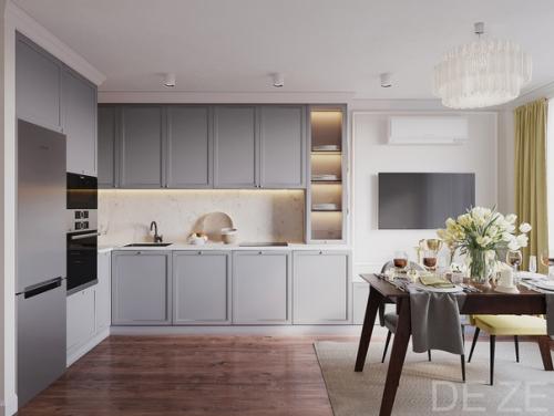 Проект кухни - гостиной 17 кв. 02