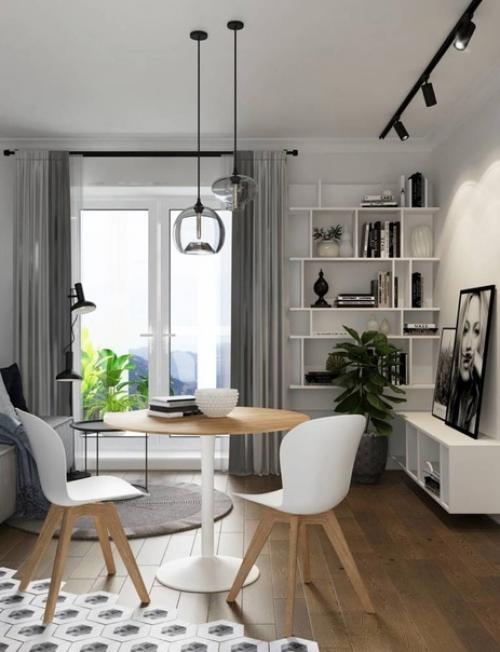 Черные акценты в скандинавском интерьере евро трешки 52 кв. 03