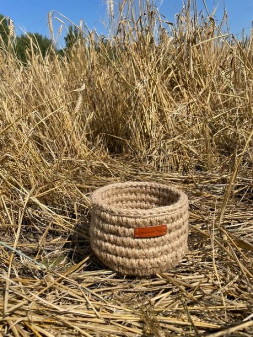 Корзина из джутового каната и джутового шпагата. 01