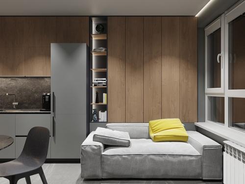 Проект однокомнатной квартиры 48 м 2 в ЖК Barton House в Пензе. 02