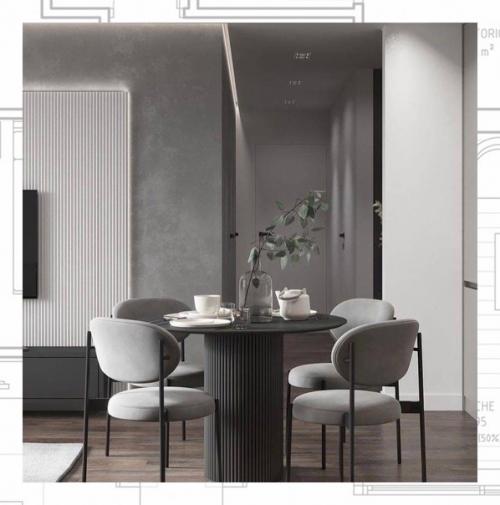 Дизайн кухни гостиной в современном стиле. 08