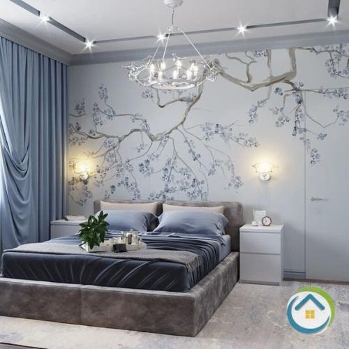 Роскшный интерьер спальни 14 кв. 02