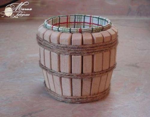 Бочонок из прищепок. 05