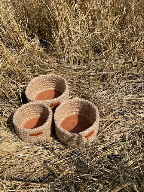 Корзина из джутового каната и джутового шпагата. 04