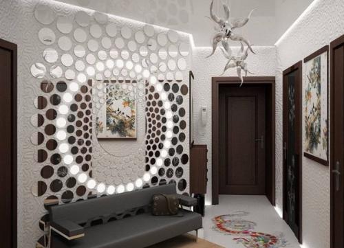 Зеркальное панно в интерьере. 01