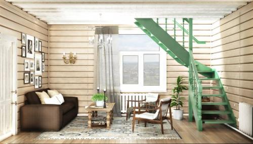 Интерьер первого этажа загородного дома площадью 63, 3 м 2? 07