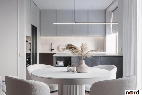 Дизайн квартиры в современной классике от студии дизаи на интерьера Nord, навеянный районом, в котором находится этот объект. 03