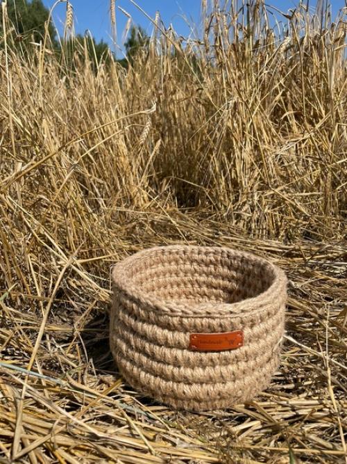 Корзина из джутового каната и джутового шпагата. 02