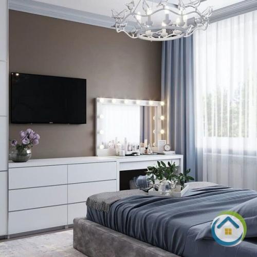 Роскшный интерьер спальни 14 кв. 01