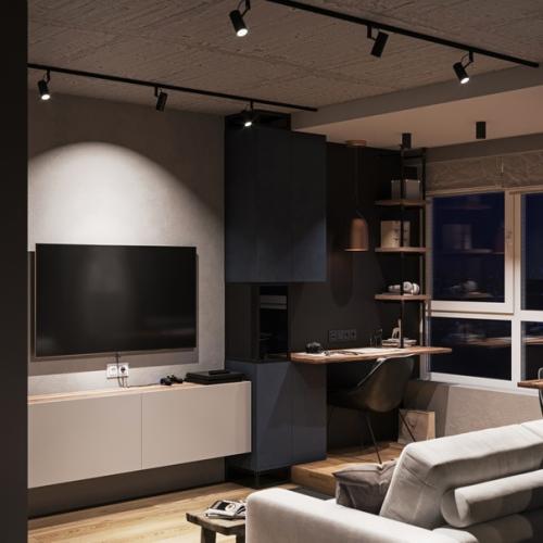 Современный дизайн квартиры - студии площадью 42 кв. 02