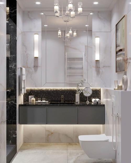 Мастер - спальня и ванная в проекте ЖК макаровский, 83 м 2. г. Екатеринбург. 07