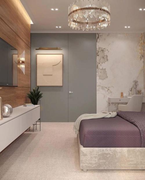 Мастер - спальня и ванная в проекте ЖК макаровский, 83 м 2. г. Екатеринбург. 03