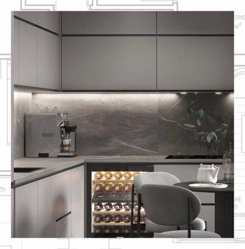 Дизайн кухни гостиной в современном стиле. 01