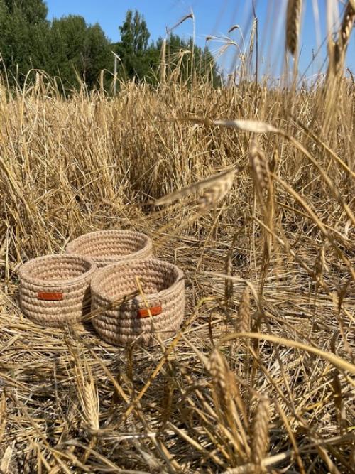 Корзина из джутового каната и джутового шпагата. 06