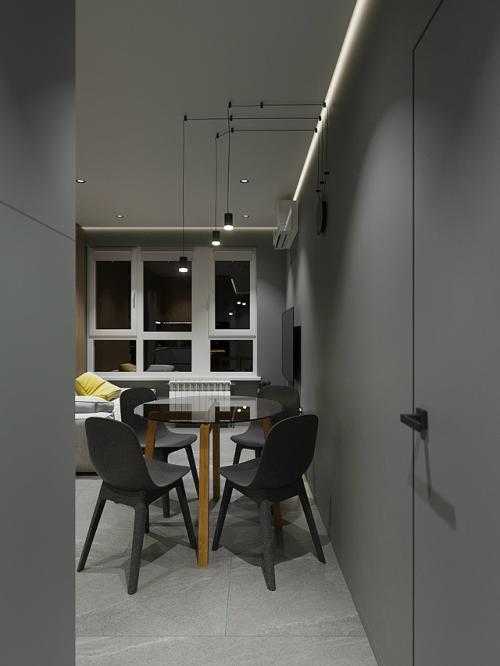 Проект однокомнатной квартиры 48 м 2 в ЖК Barton House в Пензе. 09