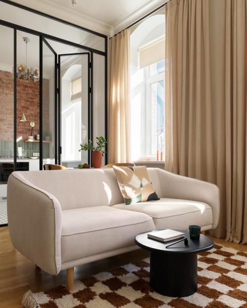 Интерьер однокомнатной квартиры 37 м 2 в дореволюционном доме 1914 года в Москве. 03