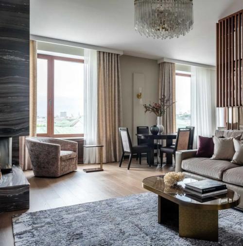 Квартира с дровяным камином, дизайн от бюро Рorterouge Interiors. 02