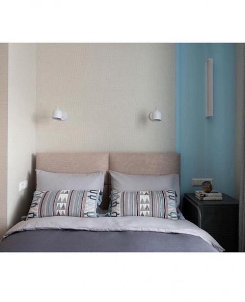 Голубой цвет в интерьере однокомнатной квартиры. 07