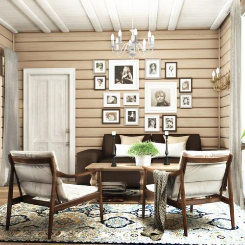 Интерьер первого этажа загородного дома площадью 63, 3 м 2? 06