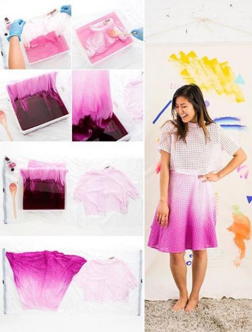 Как сделать омбре: мы красим одежду, обувь и домашний текстиль. 02