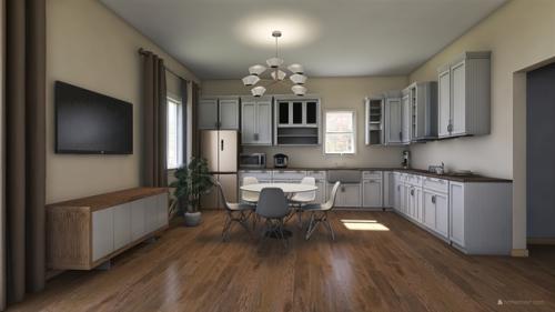 Сделала концепцию интерьера кухни - гостиной по техническому заданию заказчика. 03